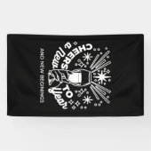 Vieren Nieuwe Beginningen Wijnglas Illustratie Spandoek (Horizontaal)