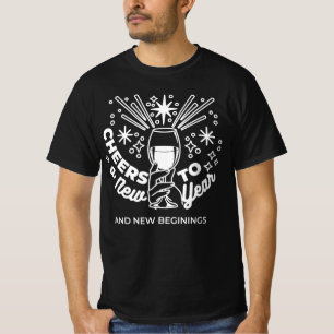 Vieren Nieuwe Beginningen Wijnglas Illustratie T-shirt