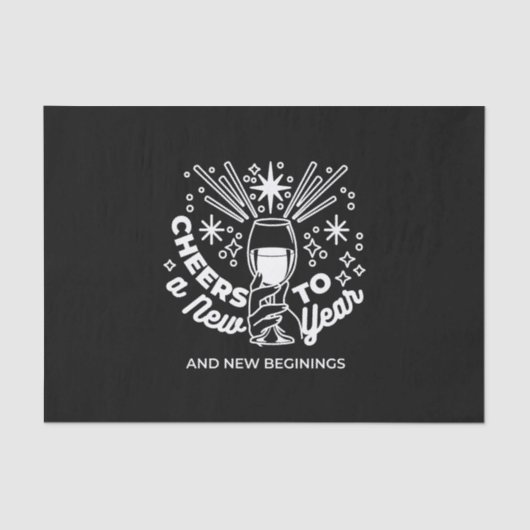 Vieren Nieuwe Beginningen Wijnglas Illustratie Tissuepapier (Voorkant)