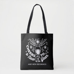 Vieren Nieuwe Beginningen Wijnglas Illustratie Tote Bag