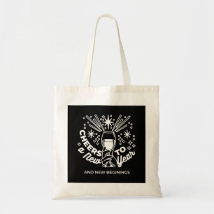 Vieren Nieuwe Beginningen Wijnglas Illustratie Tote Bag