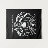 Vieren Nieuwe Beginningen Wijnglas Illustratie Wandkleed (Voorkant (horizontaal))