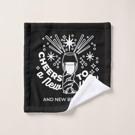Vieren Nieuwe Beginningen Wijnglas Illustratie Washandje (Wasdoekje)