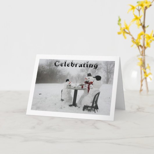 VIEREN **ONS JUBILEUM** KAART (Gele Bloem)