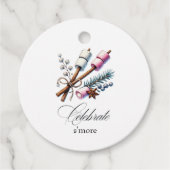 Vieren S'more Custom Camp Bruid Bachelorette Bedankjes Labels (Voorkant)