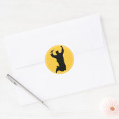 Vieren van Afstuderen Pet & Gown Zwart | Goud Ronde Sticker (Envelop)