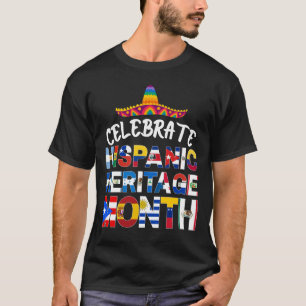 VIEREN VAN DE VLAGGEN VAN DE MAAND VAN HET SPAANSE T-SHIRT