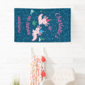 Vieren van een leuke en gelukkige Axolotl verjaard Spandoek (Insitu)