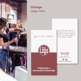 Vieren van een partnerschap Hair Stylist Dank u Visitekaartje