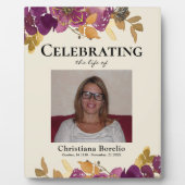 Vieren van het leven Foto Bloemenvrouw begrafenis Fotoplaat (Voorkant)