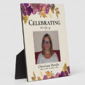 Vieren van het leven Foto Bloemenvrouw begrafenis Fotoplaat (Zijkant)