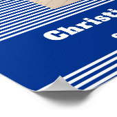 Vieren van het leven Foto Blue Stripes Begrafenis Poster (Hoek)