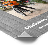 Vieren van het leven Foto Grijs Hout Begrafenis Poster (Hoek)