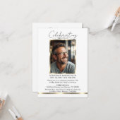 Vieren van het leven Goud Dank je wel + GEDICHT Kaart (Voorkant / Achterkant in situ)