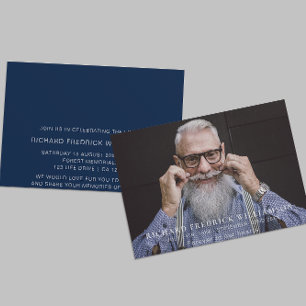 Vieren van het leven moderne foto begrafenis kaart