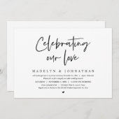 Vieren van onze liefde, bruiloft Elopement brunch Kaart (Voorkant / Achterkant)