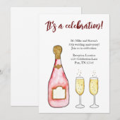 vieren verjaardag champagneUitnodiging Kaart (Voorkant / Achterkant)