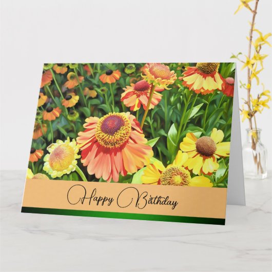 Vieren - Verjaardag Kaart (Gele Bloem)