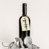 vieren | Zwarte en Faux Gold Stripe Cadeaulabel