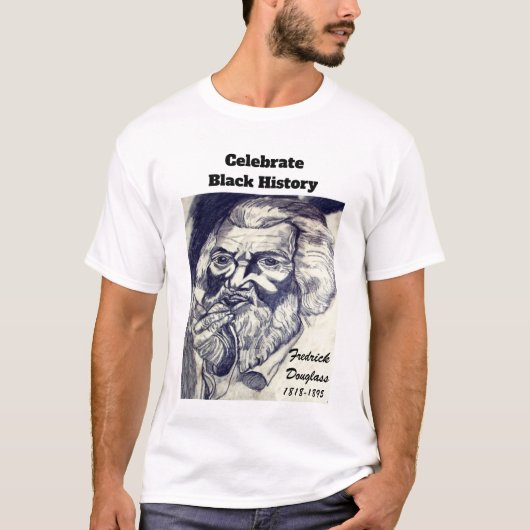 VIEREN ZWARTE GESCHIEDENIS FREDRICK DOUGLAS T-SHIR T-SHIRT (Voorkant)