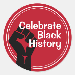 Vieren Zwarte Geschiedenis Inspirerend Rood Ronde Sticker