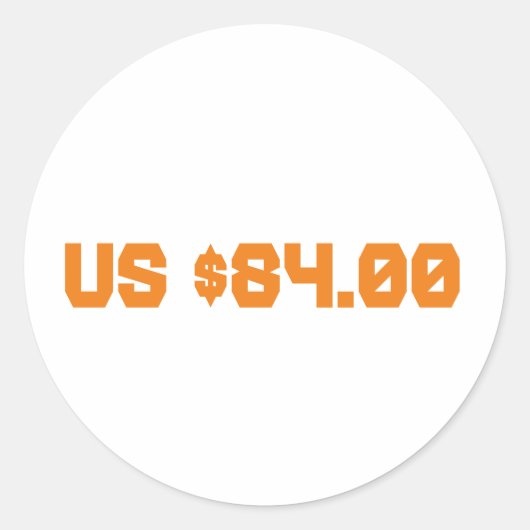 Vierentachtig dollar ronde sticker (Voorkant)
