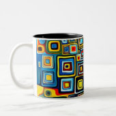 Vierhoeken Tweekleurige Koffiemok (Links)