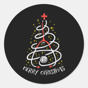 Vierige kerstzuster Xmas Scrub Top Women Stethos Ronde Sticker