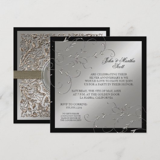 Viering 25 jaar, 25e Jubileum uitnodiging (Voorkant / Achterkant)