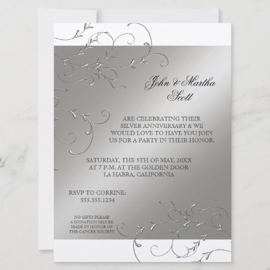 Viering 25 jaar, 25e Jubileum uitnodiging (Voorkant)