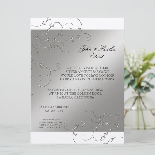 Viering 25 jaar, 25e Jubileum uitnodiging (Staand voorkant)