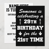 Viering 29e verjaardag 21e keer 50e uitnodiging (Voorkant / Achterkant)