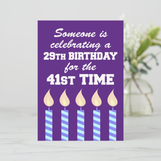 Viering 29e verjaardag 21e keer 70e uitnodiging (Staand voorkant)