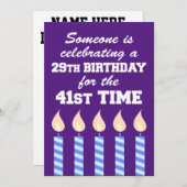 Viering 29e verjaardag 21e keer 70e uitnodiging (Voorkant / Achterkant)