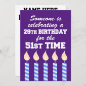 Viering 29e verjaardag 21e keer 80e verjaardag kaart (Voorkant / Achterkant)