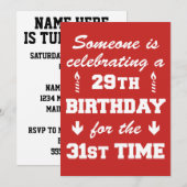 Viering 29e verjaardag 31e keer uitnodiging RED (Voorkant / Achterkant)