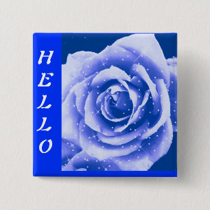 Viering #2-blauw roos_ vierkante button 5,1 cm