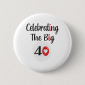 Viering 40 ronde button 5,7 cm (Voorkant)