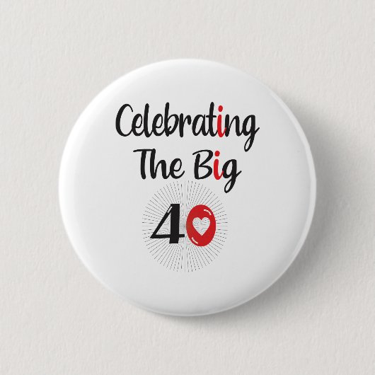 Viering 40 ronde button 5,7 cm (Voorkant)