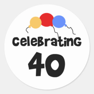 Viering 40 ronde sticker