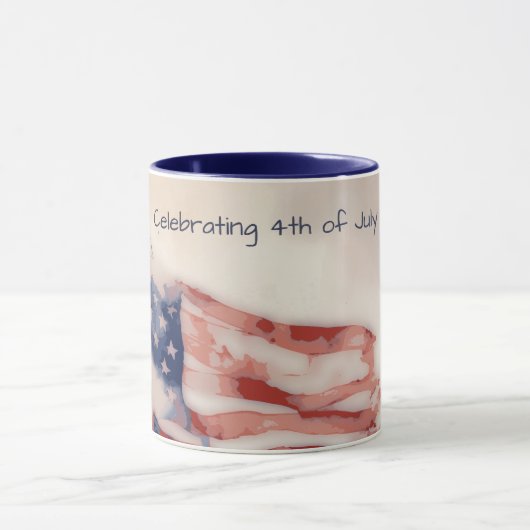 Viering 4 juli - Waterverf USA Flag Mok (Midden)