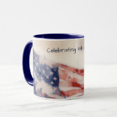 Viering 4 juli - Waterverf USA Flag Mok (Voorkant links)
