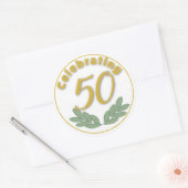 Viering 50 - 3 inch ronde sticker (Envelop)