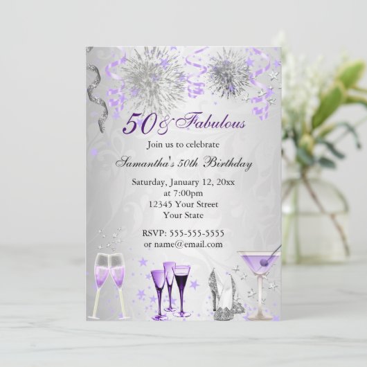 Viering 50 en uitnodiging tot feestdag (Staand voorkant)