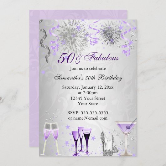 Viering 50 en uitnodiging tot feestdag (Voorkant / Achterkant)