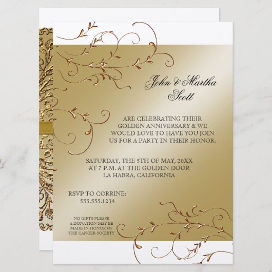 Viering 50 jaar, 50e Jubileum uitnodiging (Voorkant / Achterkant)