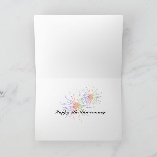 Viering 5-jarig jubileum kaart (Binnen)