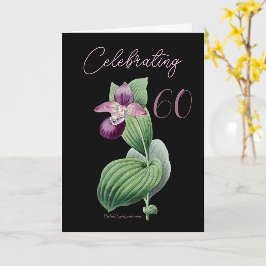 Viering 60 Orchidee door Pierre Redoute Kaart (Gele Bloem)