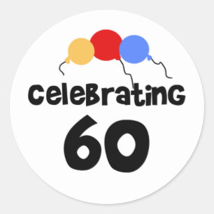 Viering 60 ronde sticker