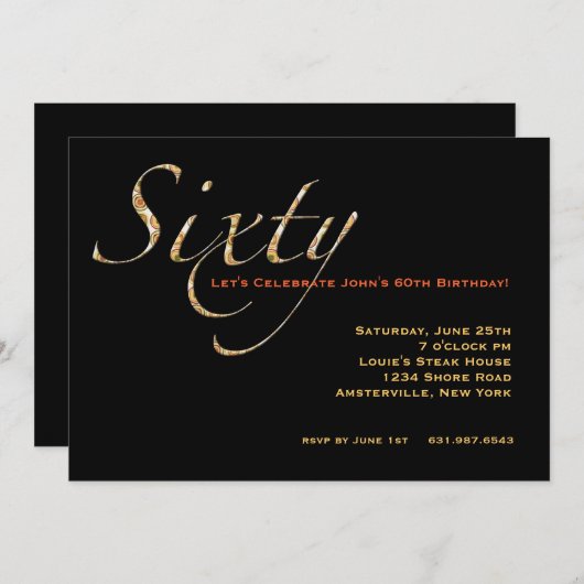 Viering 60 Uitnodiging (Voorkant / Achterkant)